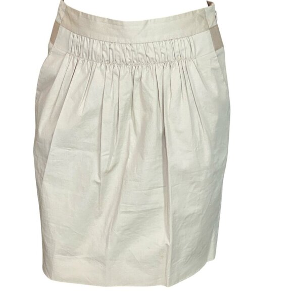 Banana Republic Cotton Smocked Waist Pocket Skirt Sz 4P Light Khaki-Beige #349C - Picture 1 of 9
